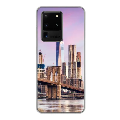 Produktbild von MuchoWow® Handyhülle Schutzhülle Hülle für Samsung Galaxy S20 Ultra Brooklyn Bridge und die New Yorker Skyline Silikon Softcase Handy Hülle - Karteninhaber