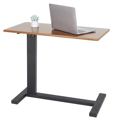 Zdjęcie produktu dla Stolik pod łóżko na kółkach - Stolik do laptopa - Regulowana wysokość 68-105 cm - 80 x 40 cm - Drewno