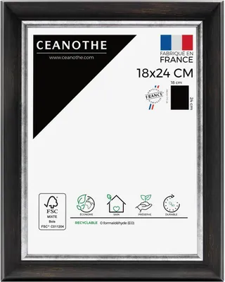 Zdjęcie produktu dla Ramka na zdjęcia Ceanothe Pandore 40 x 50 cm, czarna i srebrna