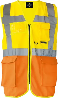Produktbild von Korntex KXMF | Multi-Funktions-Warnweste Executive - Farbe: Signal Yellow/Signal Orange - Größe: L