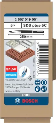 Produktbild von PRO SDS plus-5C Spitzmeißel-Set, 250 mm, 5-tlg.