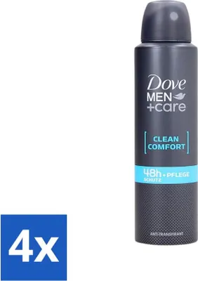 Obrázek produktu pro Dove Men+Care – Clean Comfort – Deodorant ve spreji – Antiperspirant – 150 ml – výhodné balení – 4 kusy