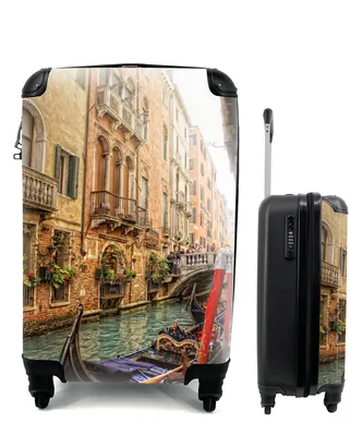 Obrázok produktu pre Kufrík Ručná batožina na kolieskach Malý cestovný kufor so 4 kolieskami Benátky - Taliansko - Gondola - Veľkosť kabíny < 55x40x23 cm & 55x40x20 cm -