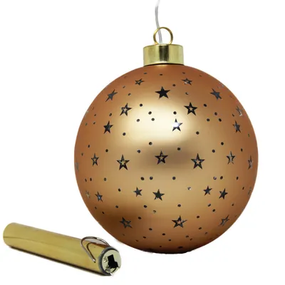 Produktbild von Annas Collection Glaskugel mit Sternen Mattgold Durchmesser 15cm