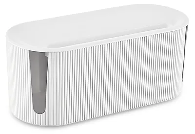 Produktbild von Kabelbox aus Kunststoff für Kabelmanagement mit Deckel (31 x 13,5 x 12,5 cm)
