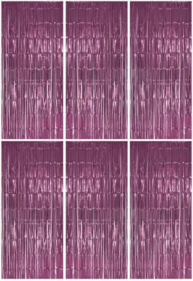 Produktbild von 6x Lametta Vorhang - rose - 91x244 cm