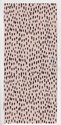 Produktbild von MuchoWow® Türtapete Selbstklebende Türfolie Polka dots - Rosa - Schwarz 85x215 cm Türposter Türaufkleber Klebefolie Türklebefolie - Aufkleber für türen - Türplakat - Dekoration