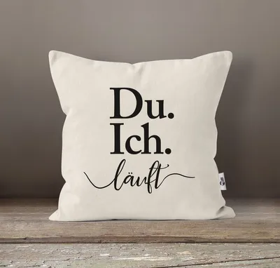 Produktbild von Kissen-Bezug Ich Du läuft Spruch Liebe Geschenk für Partner Moonworks® natur unisize