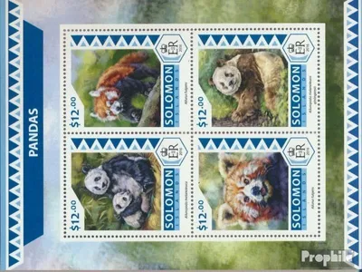 Produktbild von Briefmarken Salomoninseln 2016 Mi 4165-4168 Kleinbogen (kompl. Ausg.) postfrisch Pandas