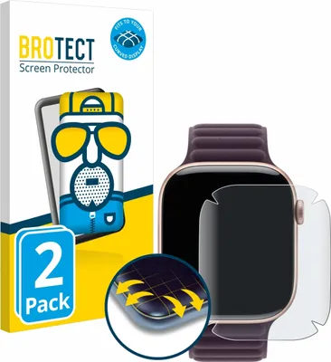 Produktbild von 2x BROTECT Fullscreen Schutzfolie für Apple Watch Series 10 (42 mm) Displayschutz Folie Fullcover Matt Entspiegelungsfolie