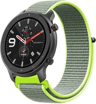 Produktbild von Strap-it Xiaomi Amazfit GTR nylon band (fluoriserend) - Große: 42mm