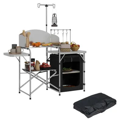 Immagine prodotto di Cucina da campeggio - Cucina da esterno - Tavolo da cucina - Cucina per esterni - Cucina portatile - Struttura in alluminio leggera