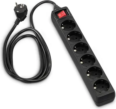 Immagine prodotto di hama 30394 hama 6-fach Steckdosenleiste mit Schalter 1,4 m schwarz
