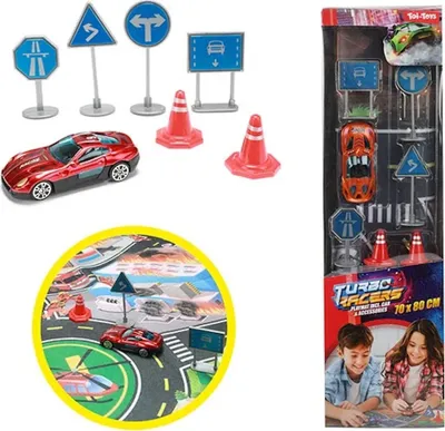 Produktbild von Turbo Racers Set mit Zbh.,Spielmatte und Autos