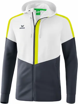 Produktbild von Erima Squad Trainingsjacke Mit Kapuze Herren - Weiß / Silver Grey / Lime  | Größe: XXL
