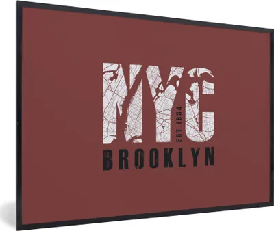Produktbild von MuchoWow® MuchoWow® Gerahmtes Poster New York - NYC - Brooklyn 30x20 cm - Poster mit zchwarzem Bilderrahmen - Kunstdruck - Bild-Poster