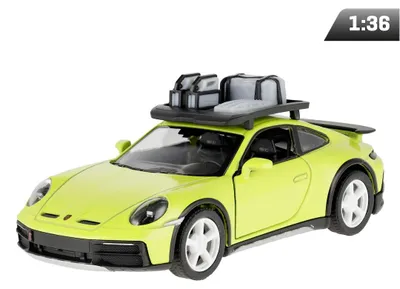 Image de Model 1:36, Porsche 911 Rallye z bagażnikiem dachowym, żółty