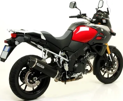 Zdjęcie produktu dla ARROW maxi race-tech ciemny aluminiowy tłumik wsuwany i zaślepka do Suzuki V-strom 1050