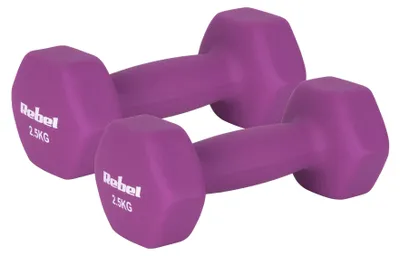 Rebel Active HEX Neopren-Kurzhantel-Set 2 × 2,5 kg, Gusseisenkern