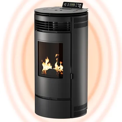 Zdjęcie produktu dla NEMAXX® PR8 piec na pellet 8,6 kW A+ okrągły, 220 m³, pilot, czarny