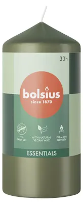 Productafbeelding van Bolsius Stompkaars 120/58 Olivegreen (1 stuk)
