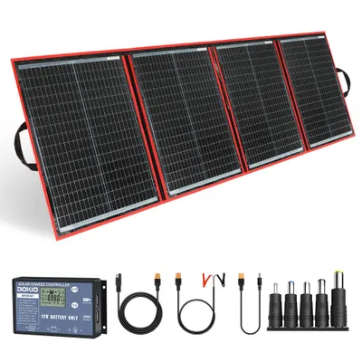 Obrázok produktu pre DOKIO Prenosný solárny panel, maximálny výkon 195 W, napätie 18 V, 18 V 195 W