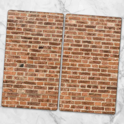 Produktbild von Glas-Herdabdeckplatten Glaskeramikkochfeld-Abdeckung Spritzschutz Glas 2x30x52 cm - Ziegelsteinbraun