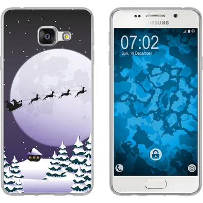 Produktbild von PhoneNatic Case kompatibel mit Samsung Galaxy A7 (2016) A710 Silikon-Hülle X Mas Weihnachten Santa - Night M5