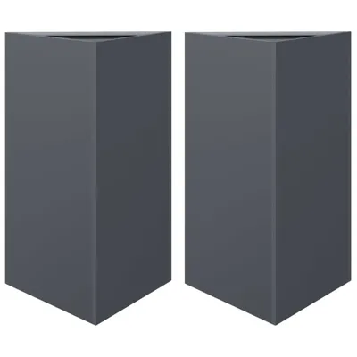Produktbild von vidaXL Pflanzkübel 2 Stk. Anthrazit Dreieckig 50x43x75 cm Stahl