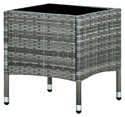 Produktbild von Gartentisch Grau 40x40x45 cm aus Poly Rattan