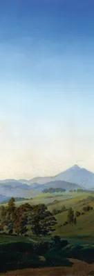 Produktbild von Caspar David Friedrich Kunstdruck Bild - Böhmische Landschaft Mit Dem Milleschauer, Um 1810, Detail (91 x 30 cm)
