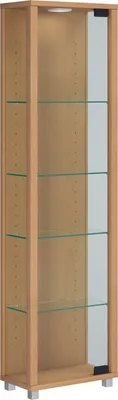 Zdjęcie produktu dla Szklana obudowa stojąca | Etui na wyświetlacz Szkło z bezpiecznym szkłem ESG | Wymiary ok. H. 115 x W. 33 x D. 18 cm | Stand case glass | Nowoczesne i oszczędne miejsce | Szklana szafka ekspozycyjna – Edana Mini
