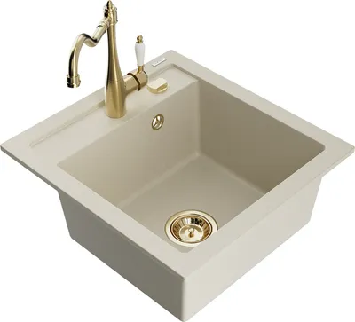 Produktbild von Mexen Vito 1-Becken-Granit-Spüle mit Mischbatterie Carla, Beige - 6503-69-670700-50