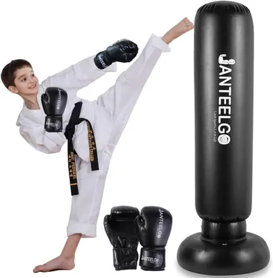 Image de Omgoods - Sac de frappe gonflable pour enfants - 150 cm, avec gants de boxe