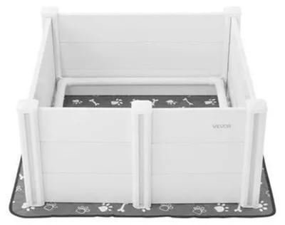 Productafbeelding van Puppyren Werpbox - 98 x 98 x 46 cm - PVC Kunststof - Melkwit - Voor Middelgrote Honden