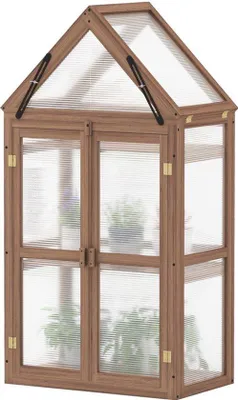 Obrázek produktu pro Mini skleníkový rám - pěstební záhon se 3 úrovněmi - průhledné PVC - pro balkon a zahradu - 71x41x132 cm