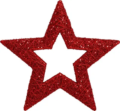 Produktbild von Riffelmacher Deko Glitter-Stern 15 cm 17360 | Rot - Baumschmuck Weihnachten