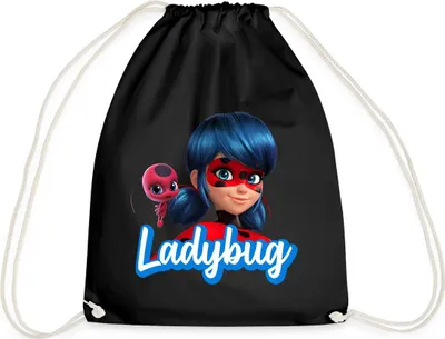 Produktbild von Spreadshirt Miraculous Ladybug Tikki Turnbeutel, One size, Schwarz