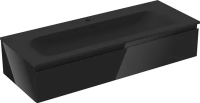 Zdjęcie produktu dla Mexen Orio szafka łazienkowa 120 cm z umywalką Vela, 1 szuflada, czarna połysk/czarna mat - 91A10-12023-1-BF70-W23M71