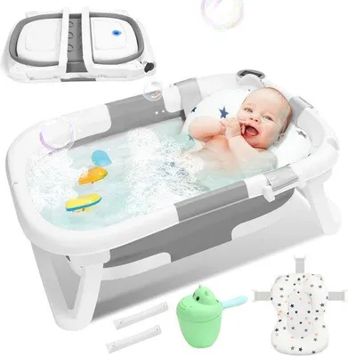Productafbeelding van Vouwbare Babybad met Antislip en Thermometer - Veilig en Comfortabel voor Pasgeborenen en Peuters