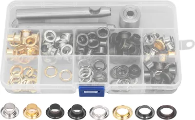 Zdjęcie produktu dla 8mm TROMMET -Öle -Kit mit 160 Metall Ösen 4 Farben Rostprävention Leder zur Reparatur der Dekoration