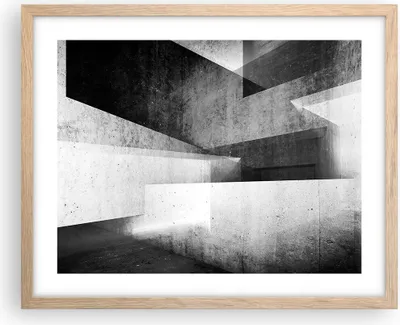 Produktbild von Gerahmtes Poster - Rahmen in heller Eiche - Dreidimensional Illusion optisch - 50x40 cm - Wand Bild - Wanddeko - Wandbilder - Kunstposter - Wandposter - Bilderrahmen - Bilder - P2NAA50x40-4962