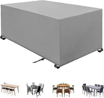 Productafbeelding van Meubelhoes Tuinmeubelen - Beschermhoes Waterdicht - Meubels Beschermen - Zwaar Belastbaar 600D - 190 x 160 x 100 - Zilver