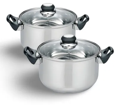 Produktbild von 2x Edelstahl Kochtopf "Turin" 20cm kleine Kochtöpfe Küche Töpfe Topf Set 2 Stück