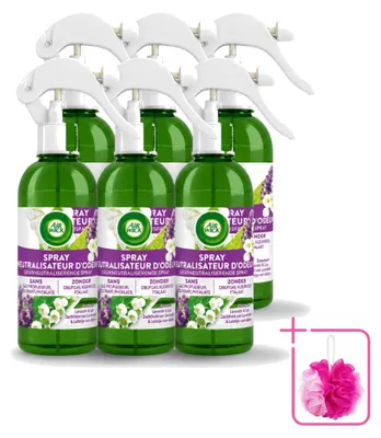 Image de 6 sprays d'ambiance Air Wick Active Fresh, parfum lavande et lys, 237 ml - Pack économique - 6 pièces