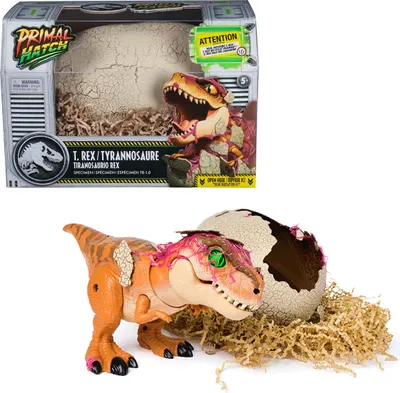 Produktbild von Primal Hatch, Jurassic World, Interaktiver T-Rex im Ei, 100+ Soundeffekte und Reaktionen, Junge/Mädchen, 5 Jahr(e), Lichteffekte, Mit Ton