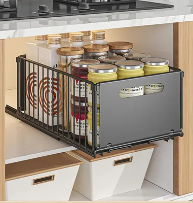 Produktbild von Ausziehbarer Küchenorganizer aus Kohlenstoffstahl