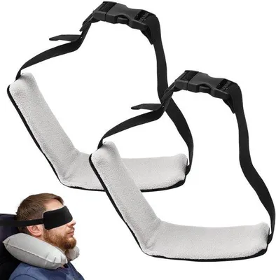 Obrázok produktu pre Unyqoos® Ergonomická nastaviteľná podpora krku – 2 kusy – polyester, kompaktná a ľahká, podpora krku na cestovanie, do auta a do kancelárie