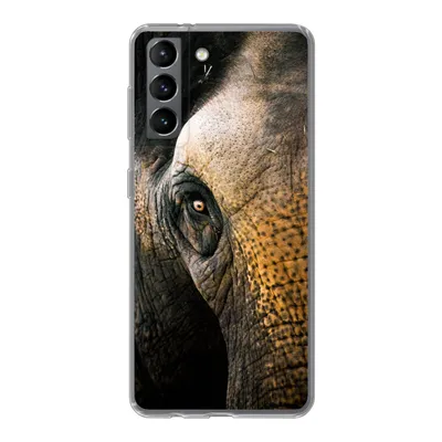 Produktbild von MuchoWow® Handyhülle Schutzhülle Hülle für Samsung Galaxy S21 Elefant - Nahaufnahme - Tiere - Natur Silikon Softcase Handy Hülle - Softcase