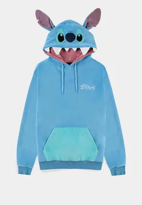 Produktbild von DIFUZED Disney Lilo & Stitch - Stitch Novelty Hoodie, Erwachsener, Uni, Kapuzenpullover, Blau, Rundkragen, Langärmlig